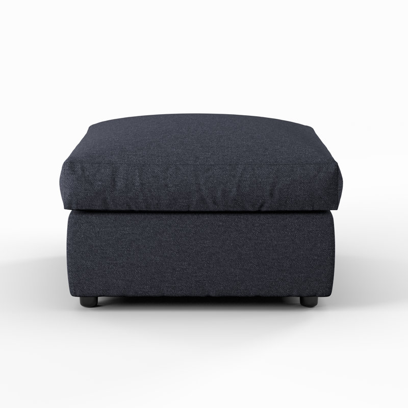 70cm Wide Square Solid Colour Standard Ottoman, Navy