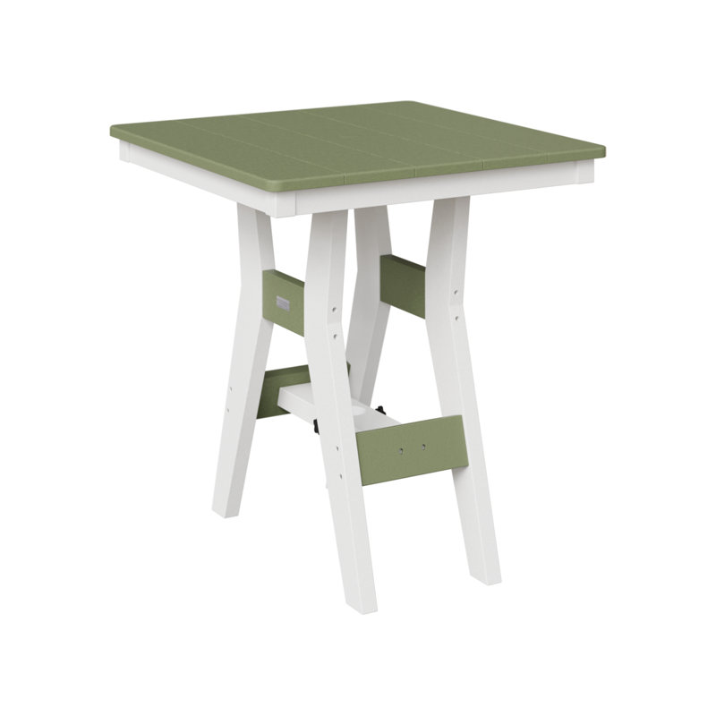 Table carrée à hauteur de comptoir 28 po Berlin Gardens Harbor, Sauge/blanc, H 35,5 po x l 28 po x P 28 po