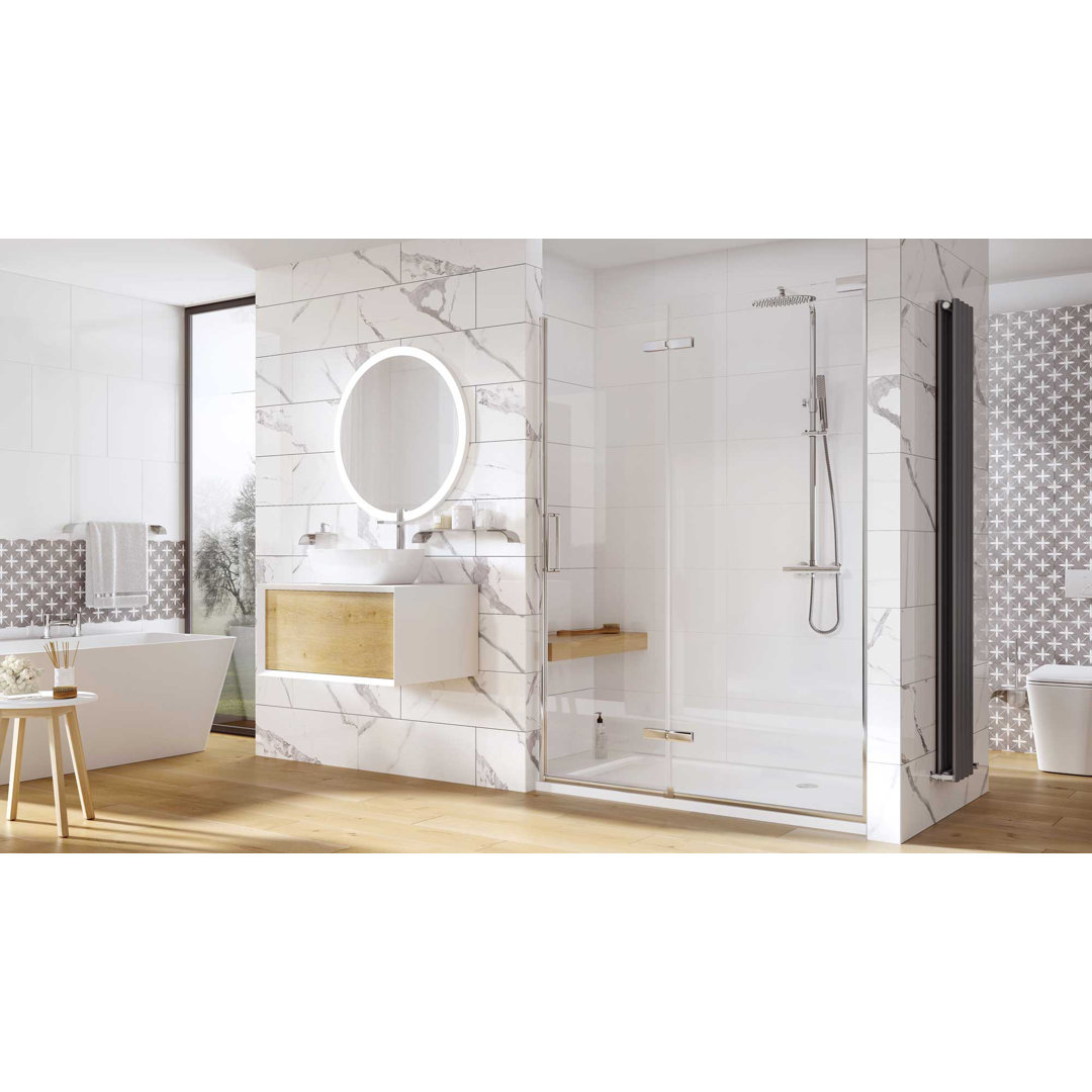 Lane Semi-Frameless Tempered Glass Hinged Shower Door