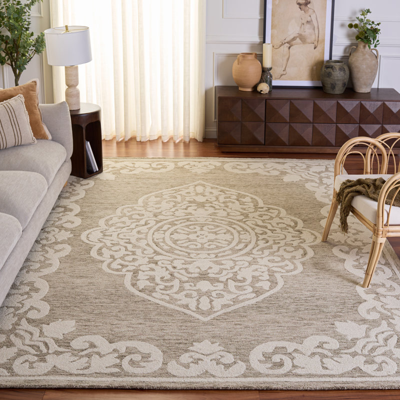 Massai Abstract Hand Tufted Wool With Cotton Cloth Backing Oriental Rug, Rectangle 8' x 10'