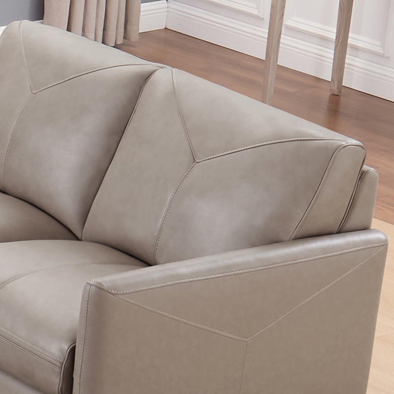 Causeuse moderne en cuir Yorkdale, Gris Pierre