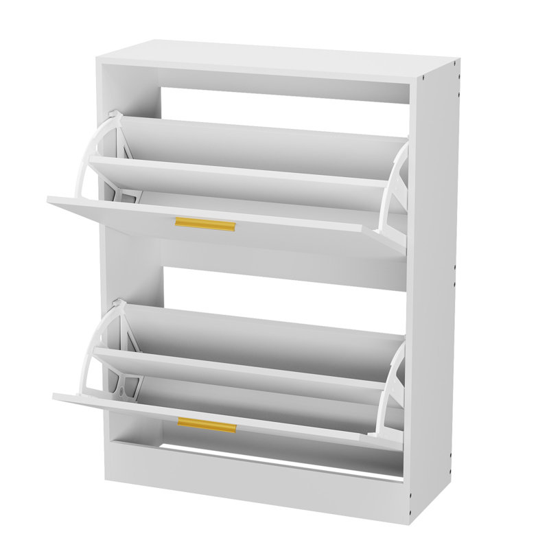 10 Pair Flip Down Shoe Storage, White