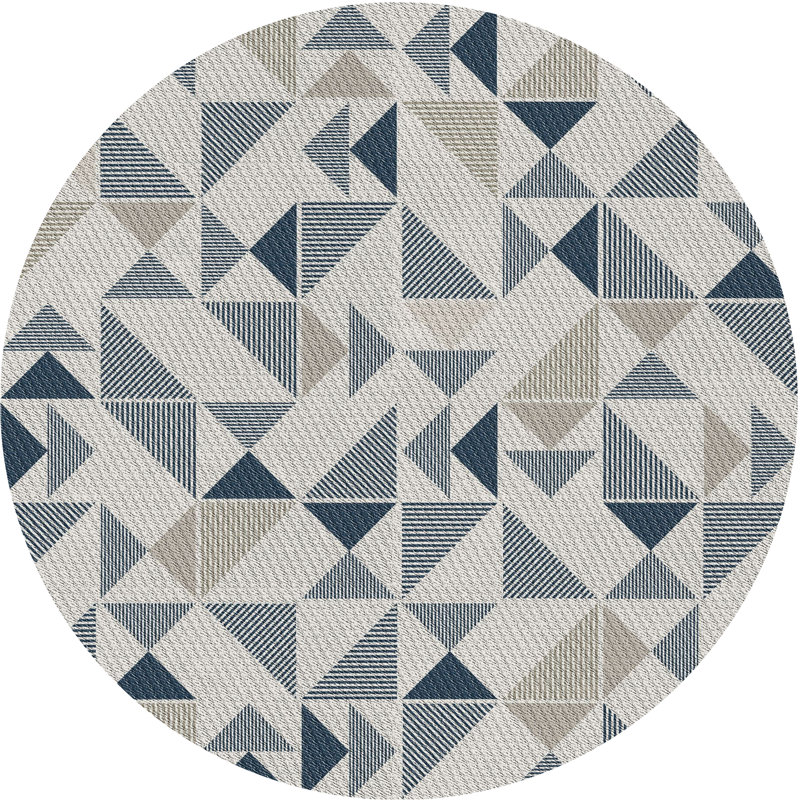 Geometric Indoor Rug, Round 5'