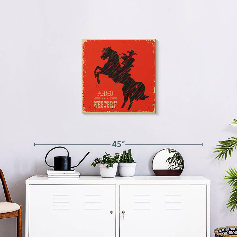 Lelar Western Rodeo, 20" H x 20" W
