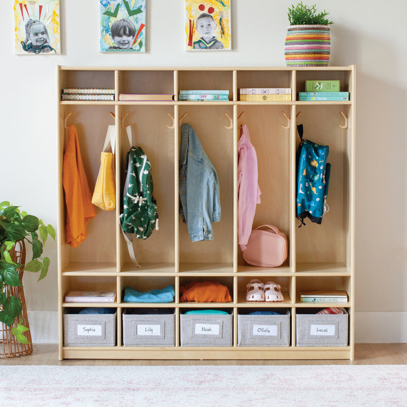 Casier EdQ 5 sections - Naturel, 5, 5 de largeur ou plus, Bois naturel