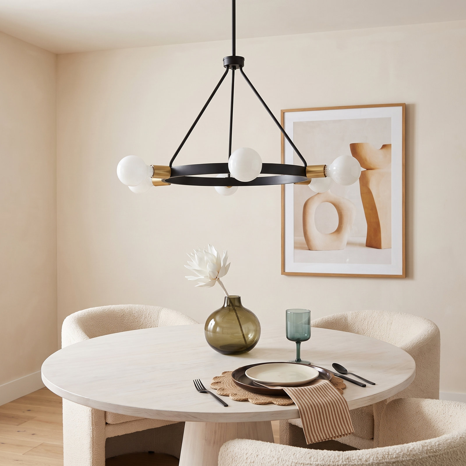 Chianti 6 - Light Chandelier, Black