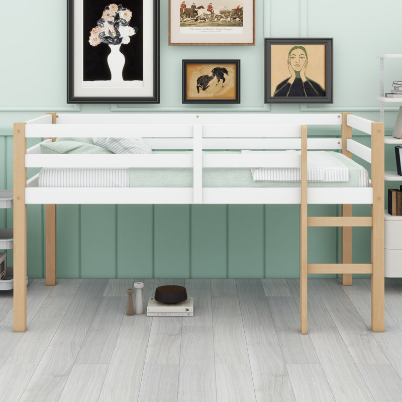 Wooden Loft Bed With Ladder