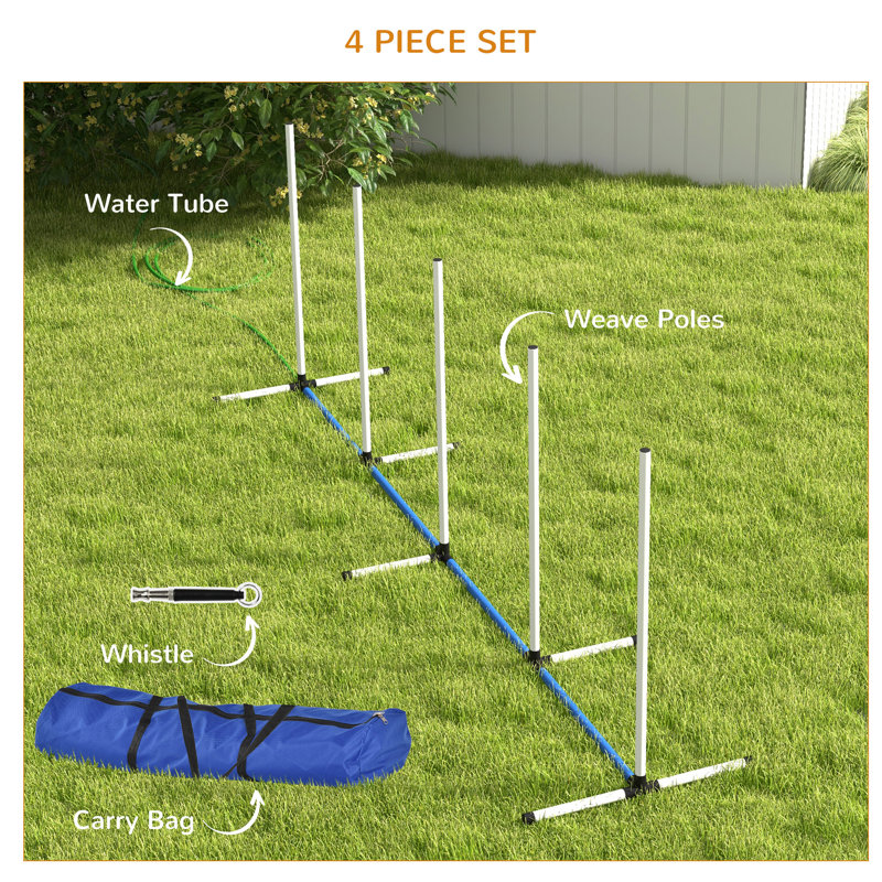 PawHut White Dog Agility Training Set with Water Tube