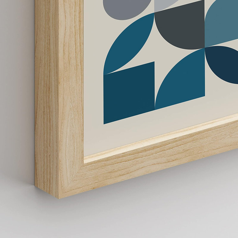 Reproduction de 4 pièces Mid-Century Mid-Century, H 14 po x l 11 po x P 1 po, Encadré naturel