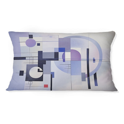 Coussin décoratif mauve à imprimé de suprématisme mauve