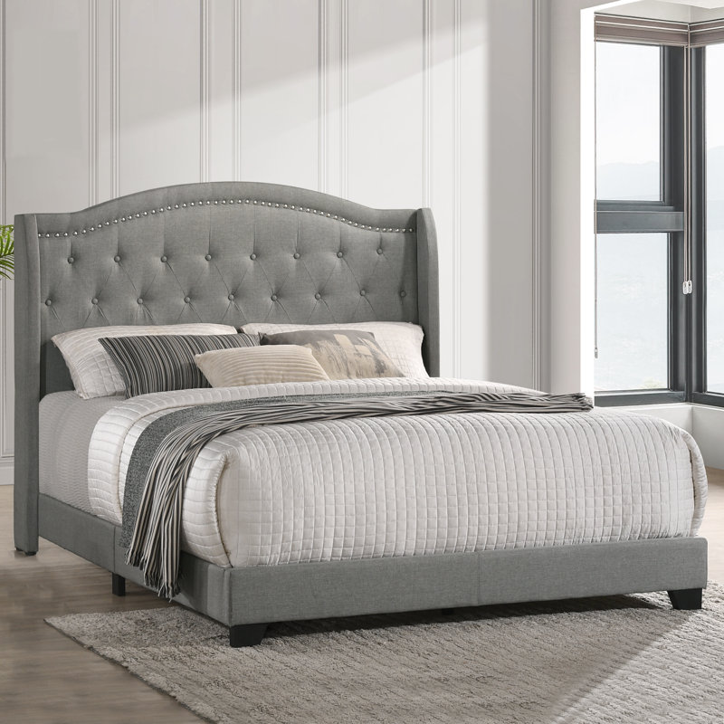 Upholstered Wingback Bed, Queen