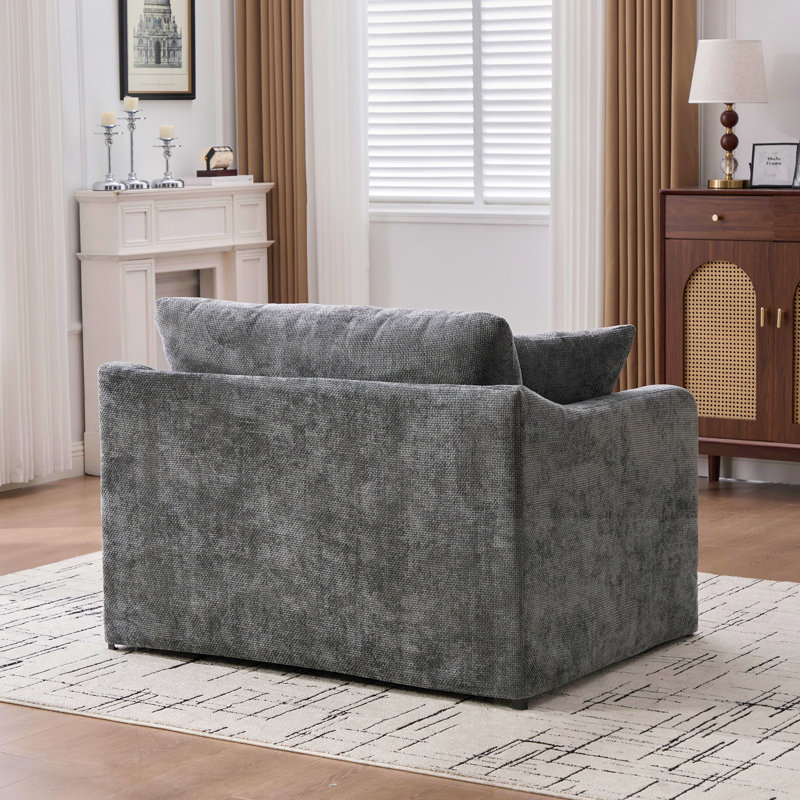 Chaise d'appoint rembourrée avec coussins, Charcoal