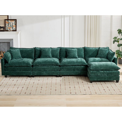 Schmucker L Shaped Modular Sectional Sofa, Oversized Cloud Couch With Ottoman