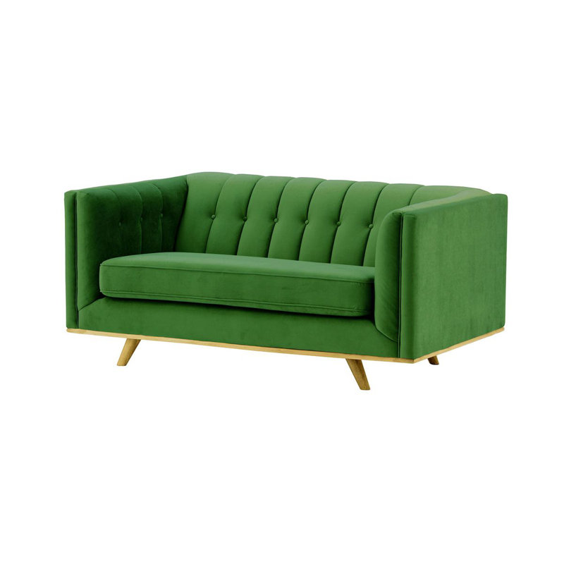 Afsheen 2-Seater Velvet Sofa, 2, Dark Green