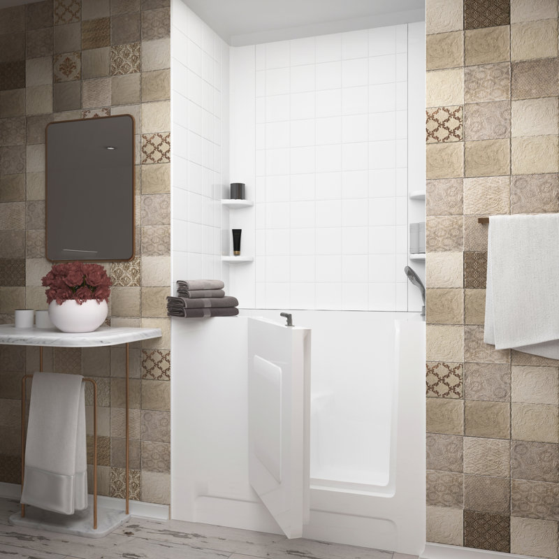 Telluride 47.25'' x 27'' Walk-in Whirlpool Acrylic Bathtub with Faucet, Right