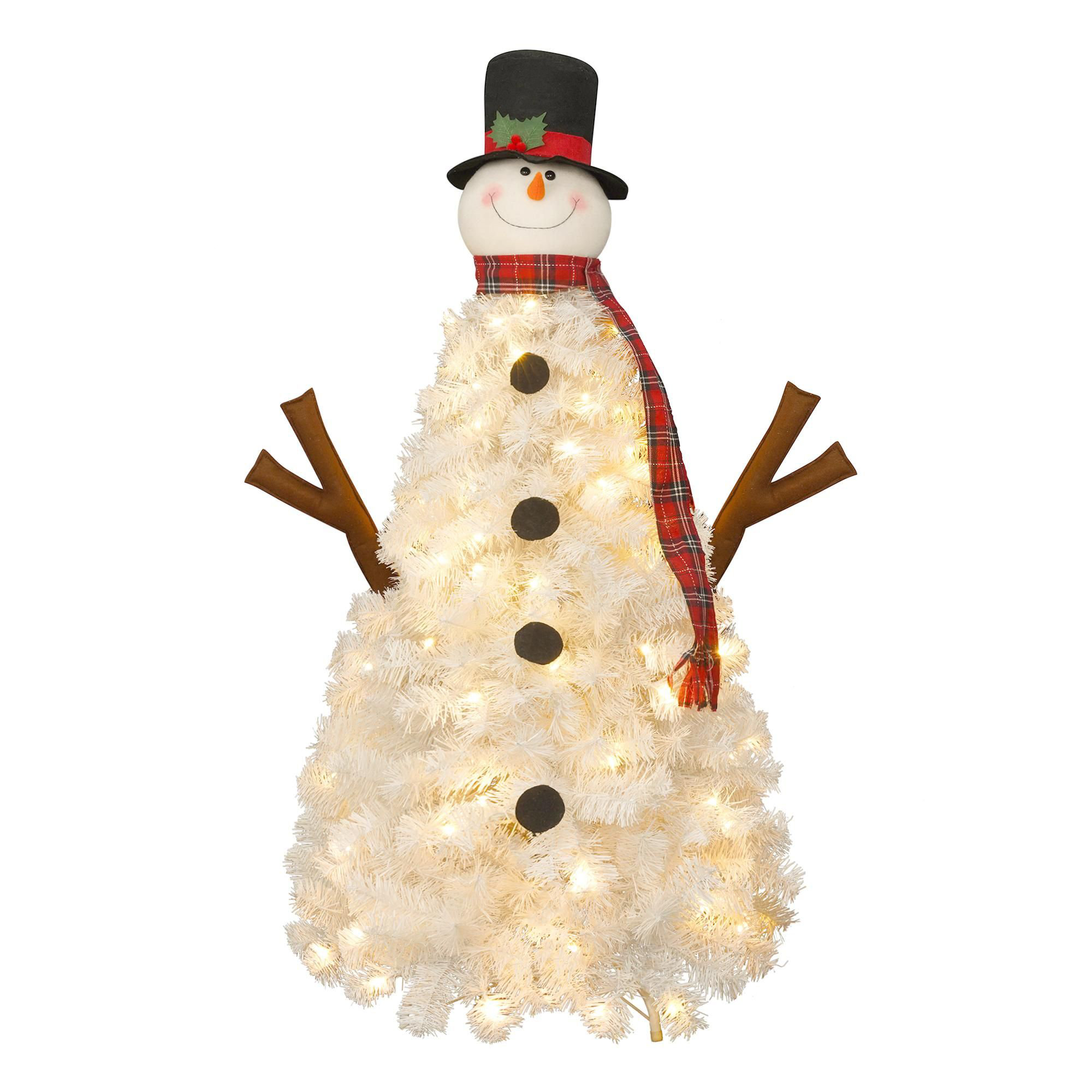 The Holiday Aisle® 4ft Snowman-shaped Artificial Christmas Tree | Wayfair