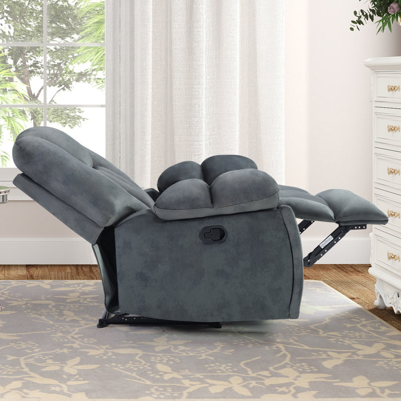 Ensemble de salon en microsuède 3 pièces avec porte-gobelets Quiteris, Gris anthracite