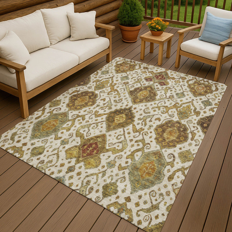 Tapis intérieur / extérieur lavable à la machine Mattis ACN2306 Global, Rectangle 5 pi x 7 pi 6 po