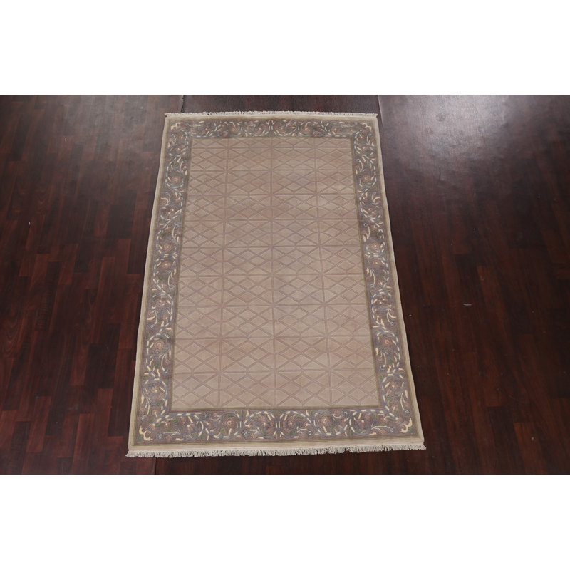 Tapis treillis népalais oriental noué à la main 5 X 8