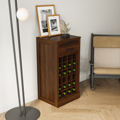 Armoire à vin modulaire 28 pièces - noyer brun pour les maisons Cozy Home