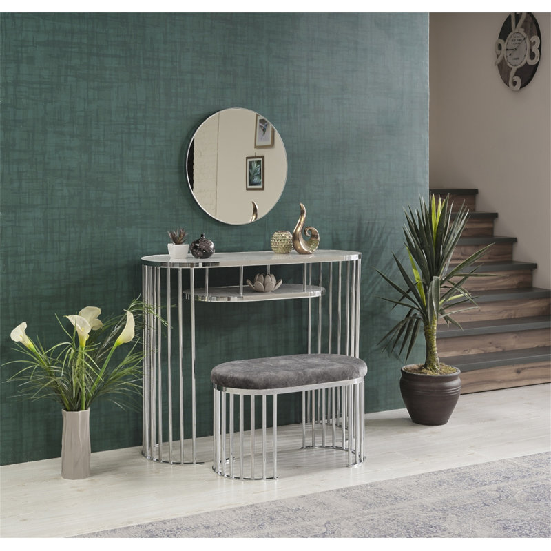 Repose-pieds Garry Chrome, Gris