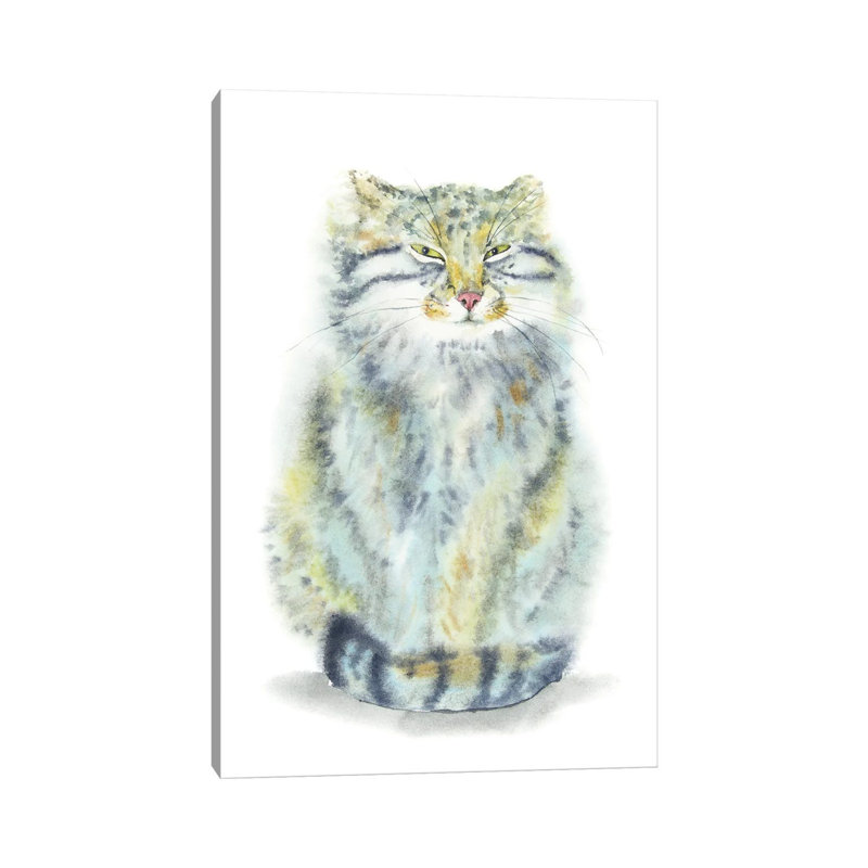 Tricky Manul by Alexey Dmitrievich Shmyrov - Wrapped Canvas Print, 20.32 cm H x 30.48 cm W