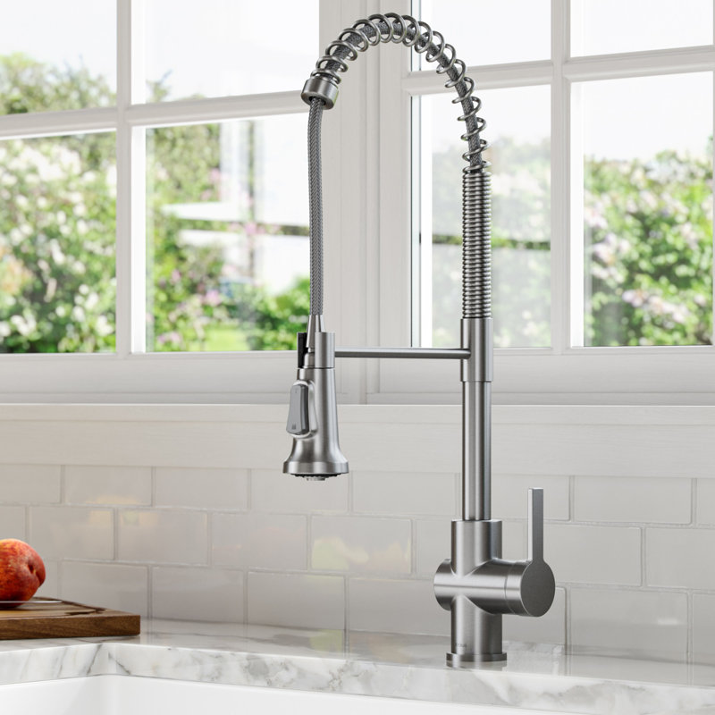 Robinet de cuisine à poignée simple KRAUS Britt, Acier inoxydable sans taches