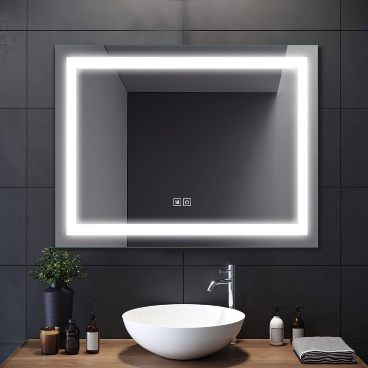 Sperry Modern & Contemporary Frameless Lighted Bathroom Mirror