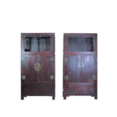 Pair Antique Open-Shelf Display Cabinet