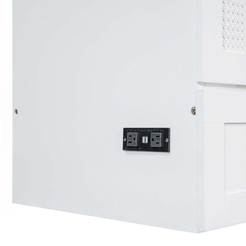 Lit escamotable double avec grands tiroirs, Blanc, Double