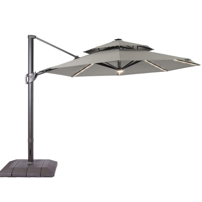 Parasol en aluminium 11 pi, Gris