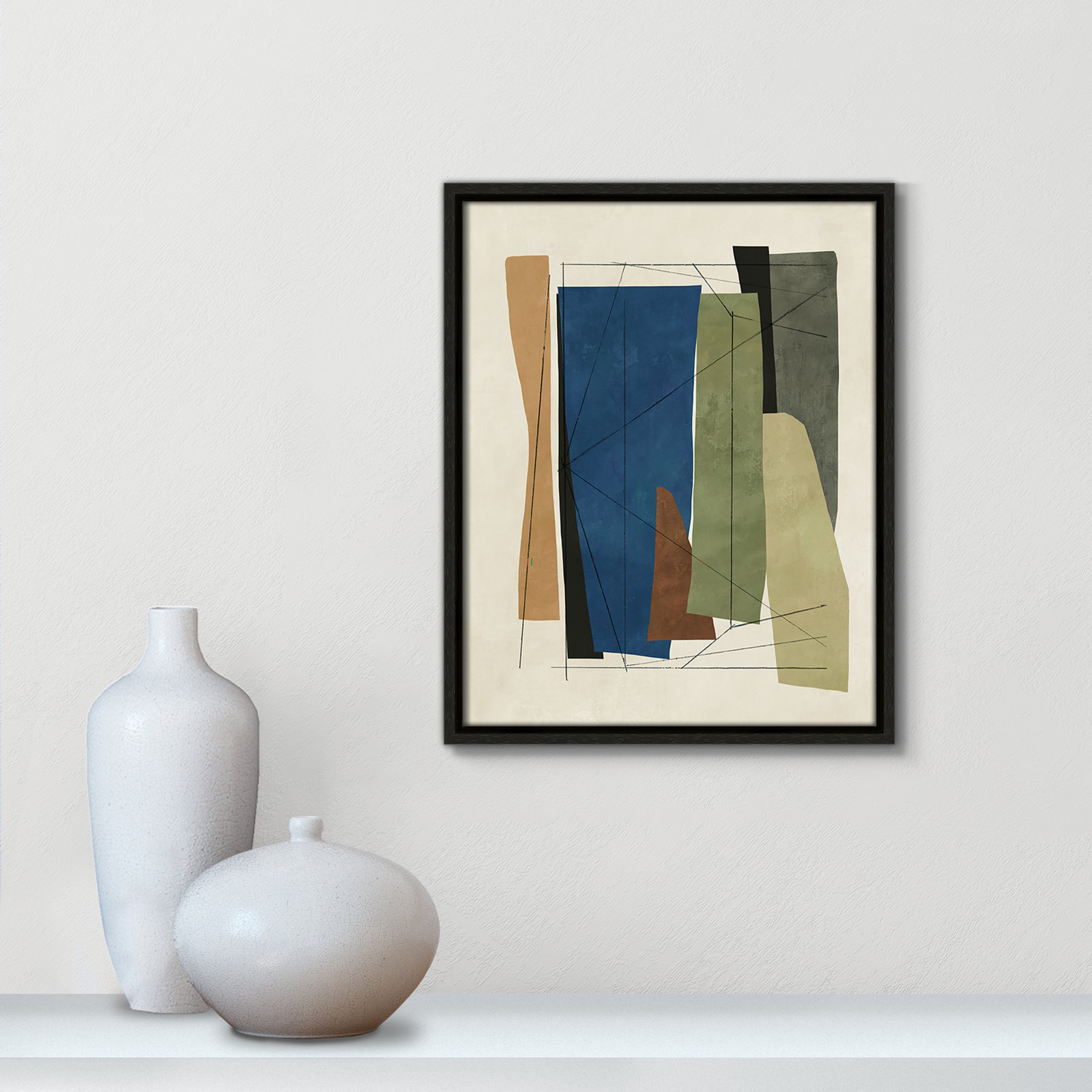 Beckton "Sync I" Print by Tom Reeves, 15.5" H x 12.5" W x 2" D, Espresso Framed