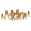 13 Pcs Grade-A Teak Wood Dining Set: 122" Caranas Double Extension Rectangle Table And 12 Goa Stackng Arm Chairs #11GO2912-1194447052
