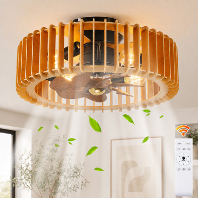 Ventilateur de plafond réversible en cage 20 po avec ensemble d'éclairage et télécommande Farmhouse