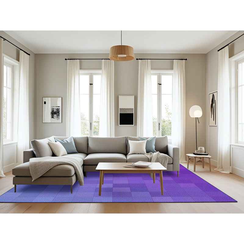 Tapis de zone mauve à motifs, Rectangle 8 pi x 10 pi