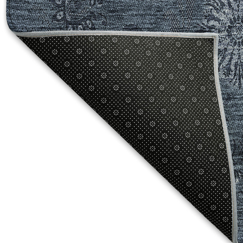Premium Machine Washable Prisco Blue Rug, Rectangle 5' x 7'6"