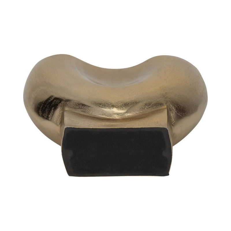 Erso Gold Abyss Arrow Shaped Metal Vase, 10" H x 11" W x 4" D