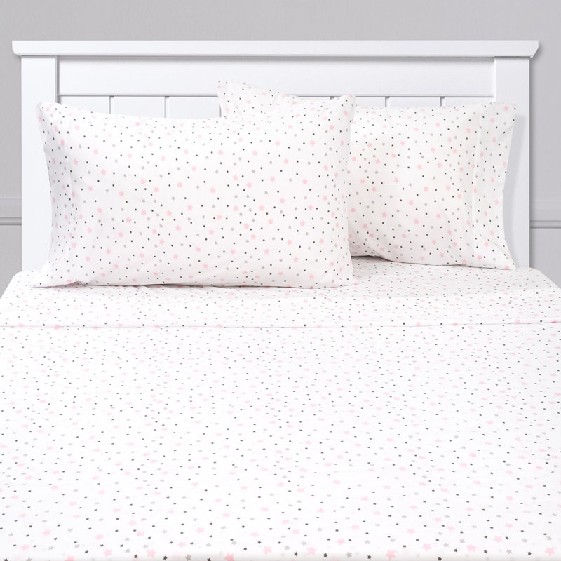 Ensemble de draps en microfibre pour enfants, Simple extra long, Stars