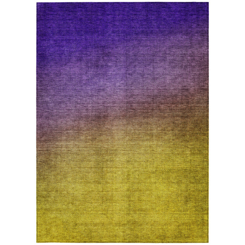 Tapis intérieur lavable ombré 9 pi x 12 pi doré et bleu 9 pi x 12 pi
