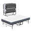 Grand grand lit pliant de 75 po x 46 po pour les personnes de grande taille, lit escamotable extra long et large avec mousse à mémoire de forme de 5 po, lit d'invité robuste d'une capacité de 450 lb, lit simple portable spacieux