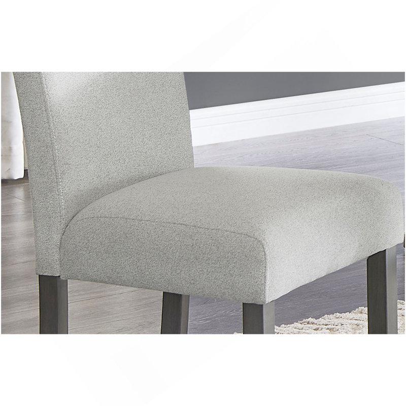 Ensemble de 2 chaises Selena en tissu gris clair avec structure et repose-pieds gris