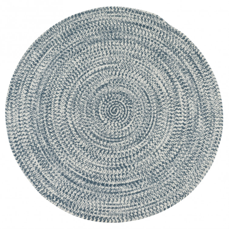 Tapis bleu arctique tressé à chevrons Longe
