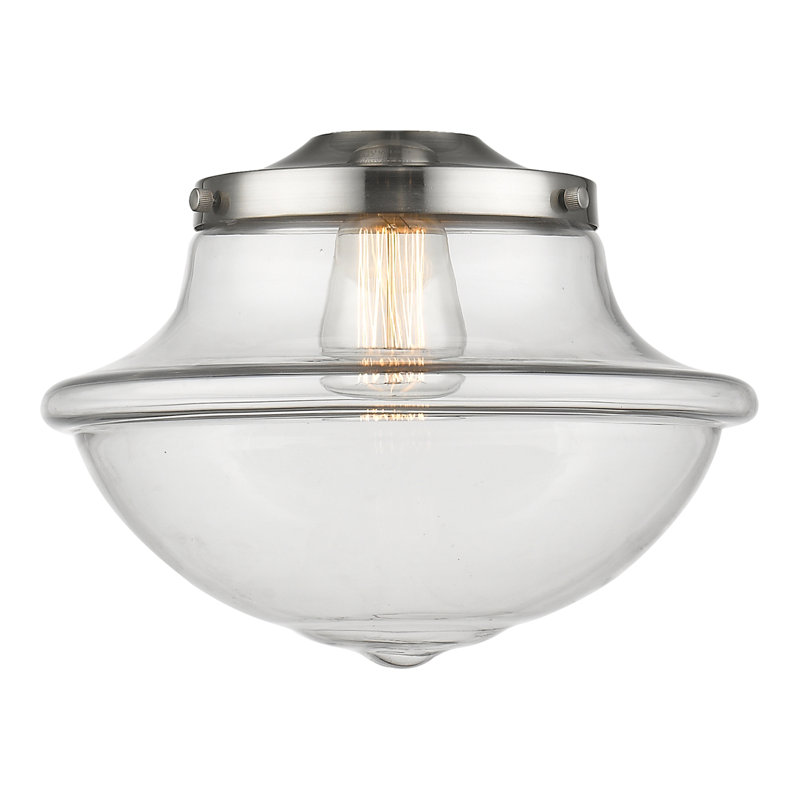 Luminaire suspendu simple à 1 lumière Baptiste, Ampoule DEL 6 watts Vinage, Transparent, Chrome poli
