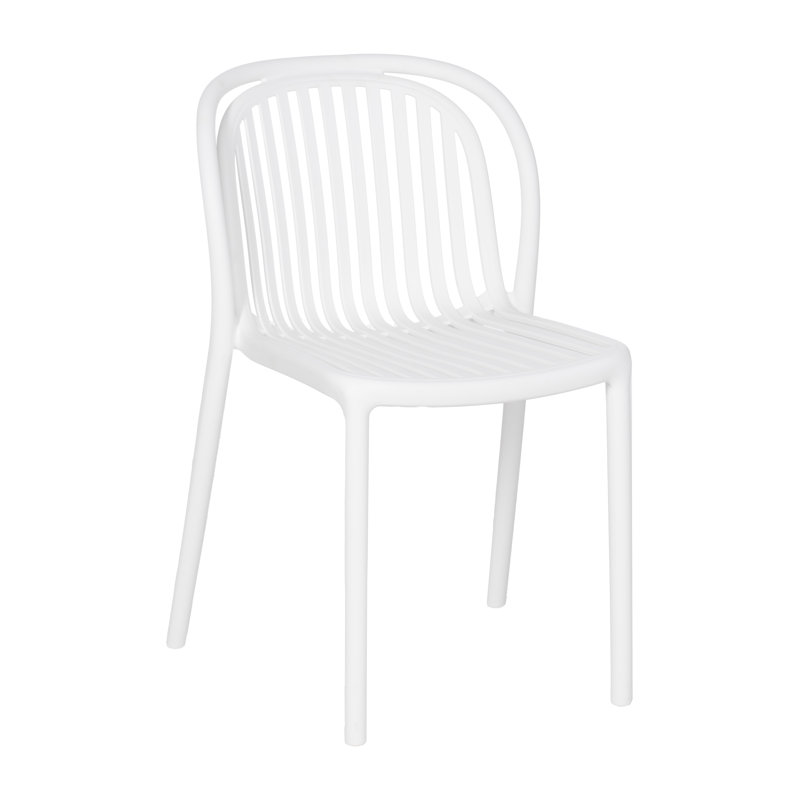 Stacking Patio Dining Armchair, White