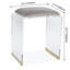 Tabouret de coiffeuse en velours avec pieds en acrylique transparent, gris, l 16 po
