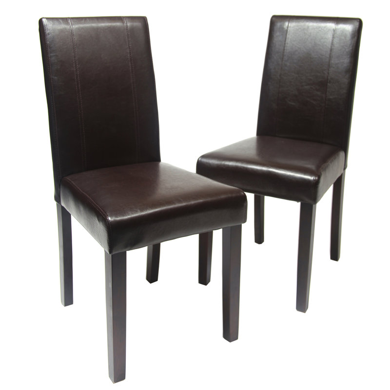 Chaise Parson rembourrée en similicuir de style urbain Urban, ensemble de 2, Brun