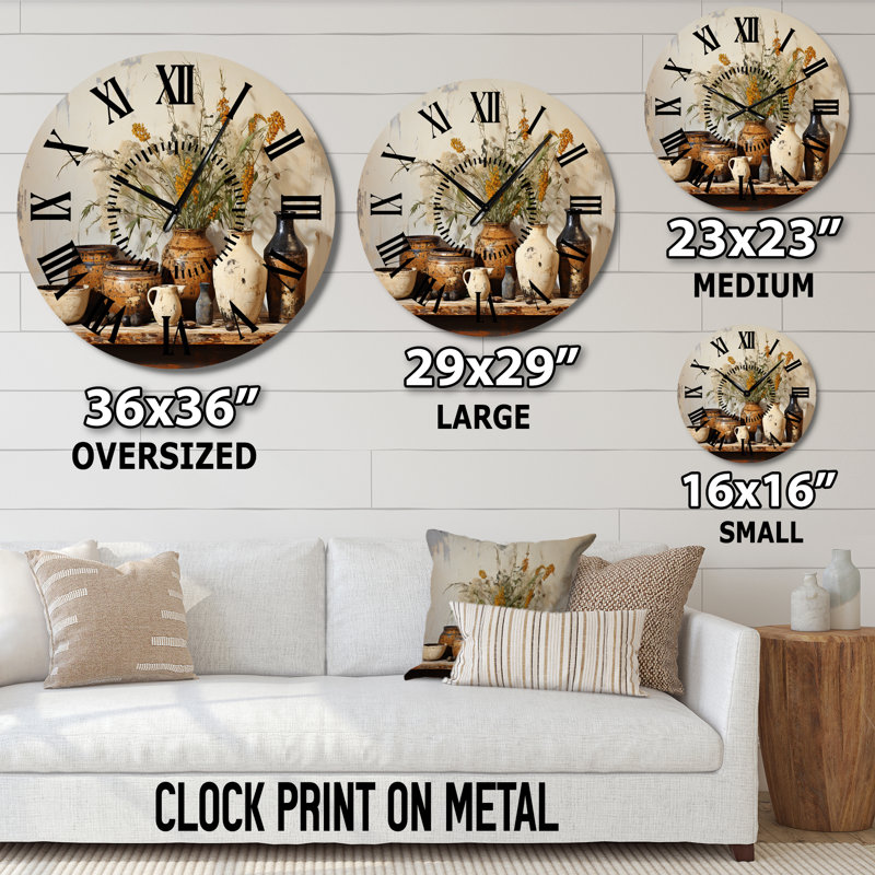 Horloge murale brune, Grand