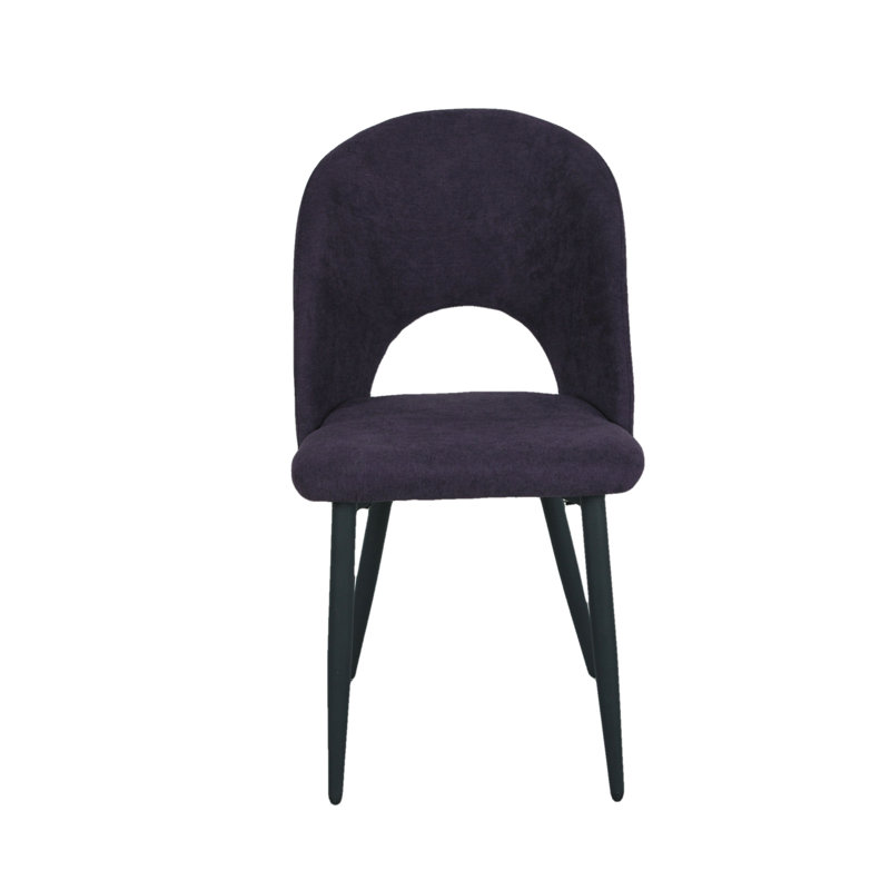 Chaise avec accoudoirs en tissu Brianne, Aubergine