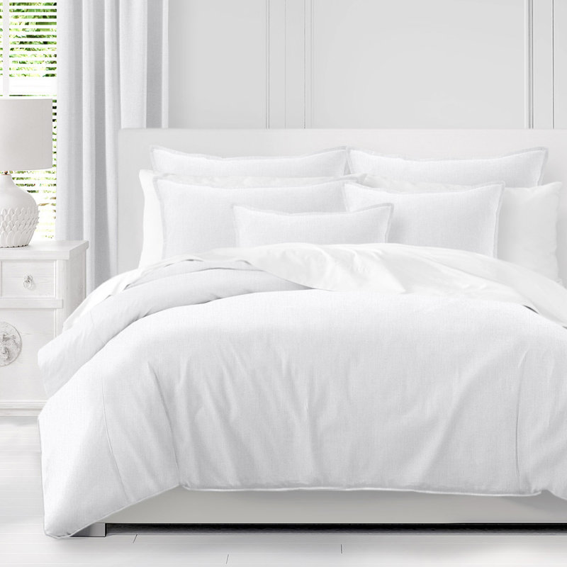 Phoenix Microfiber Duvet Cover Set, Queen Duvet Cover + 2 Queen Shams, White