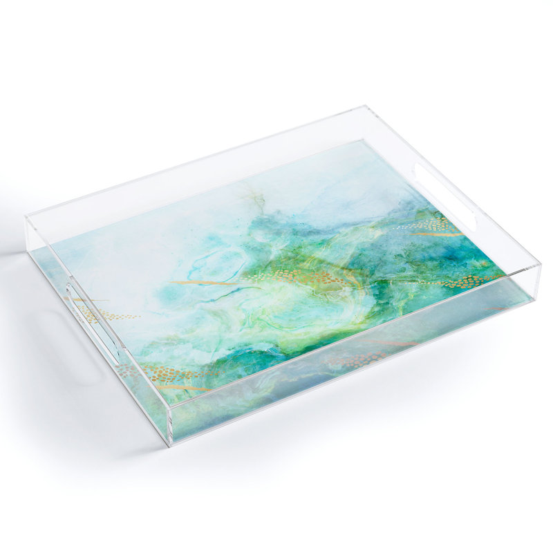 Plateau en acrylique Iveta Abolina Winter Marble II, H 1,75 po x l 15,5 po x L 12 po